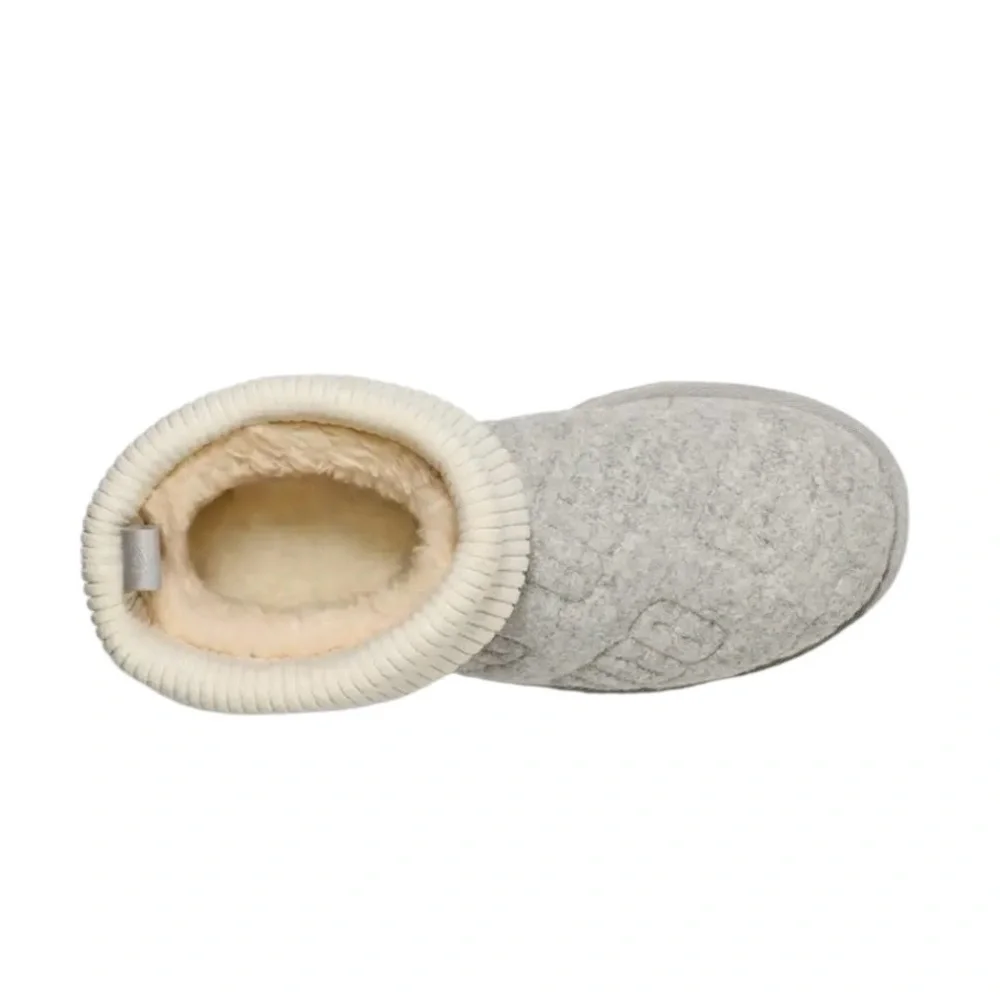 UGG Classic Mini Platform Felted platform textured logo booties sheep fur size 8
